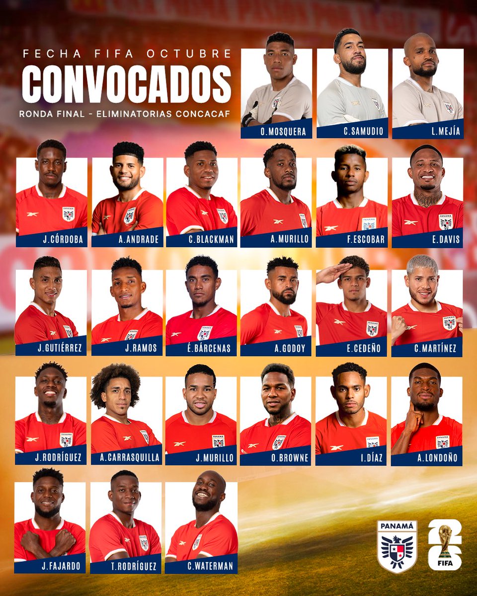 ¡LOS ELEGIDOS PARA OCTUBRE 💪🏾!

Presentamos la lista de convocados de la Selección #PanamáMayor 🇵🇦, que lidera el DT Thomas Christiansen, para los partidos 🆚 El Salvador 🇸🇻 y Surinam 🇸🇷 por las Eliminatorias.

Nota ▶️ bit.ly/3KQzJ7f

#MásPanameñosQueNunca🇵🇦