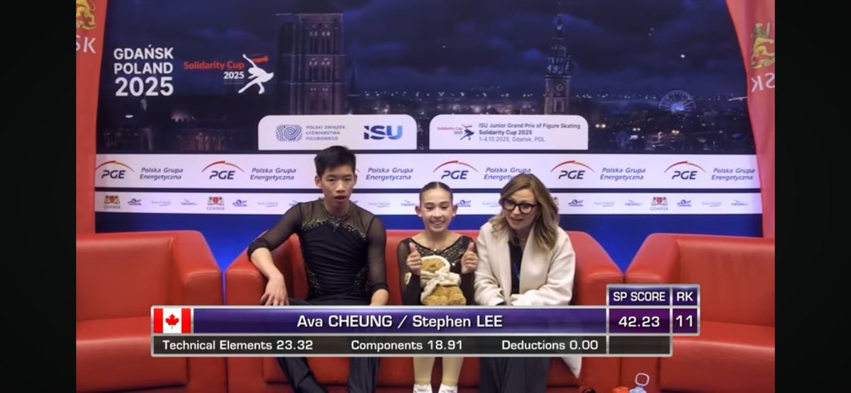 AvaとStephen、JGPデビューおめでとう！！2年前のペアデビュー以来、ずっと見てるから感慨深いものがあります🥹