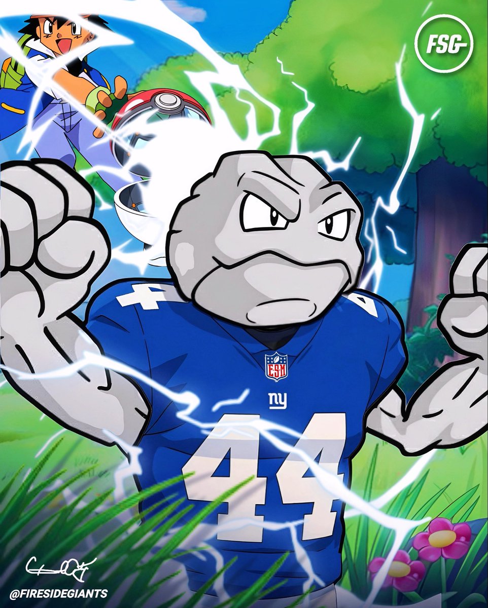 FiresideGiants's tweet image. Cam “Geodude” Skattebo 💪😂 #NYGiants
