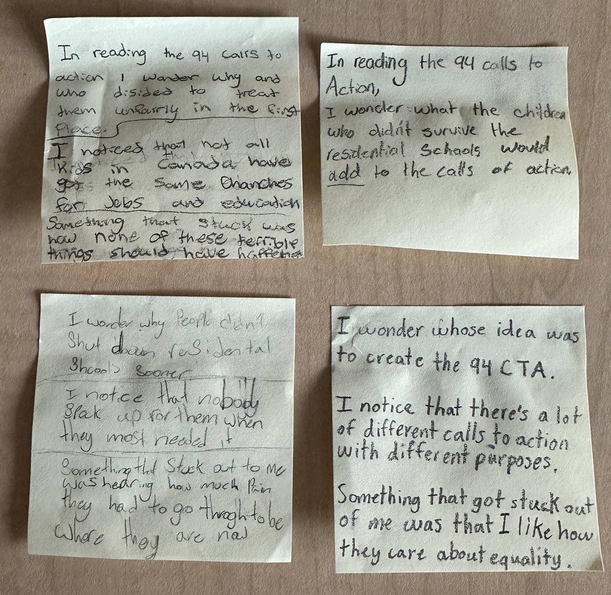 On Truth and Reconciliation Day we took some time to read the 94 Calls to Action and reflect on what we learned. My students are wise beyond their years…