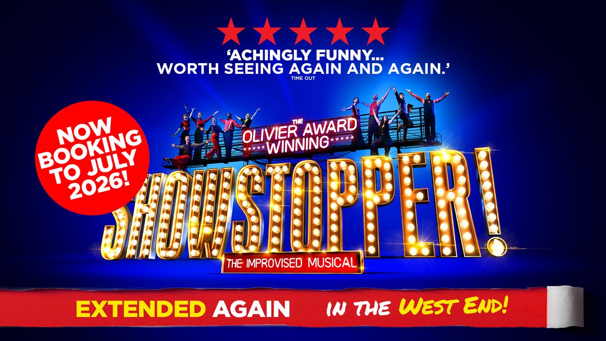 ☎️ NEW WEST END DATES ALERT ☎️

Showstopper! The Improvised Musical has been extended in the West End into 2026!

We'll be back for an incredible fourth year at the Cambridge Theatre in London's West End on selected Mondays <a href="/LWTheatres/">LW Theatres</a>   

On sale NOW 🎟️ lwtheatres.co.uk/whats-on/shows…