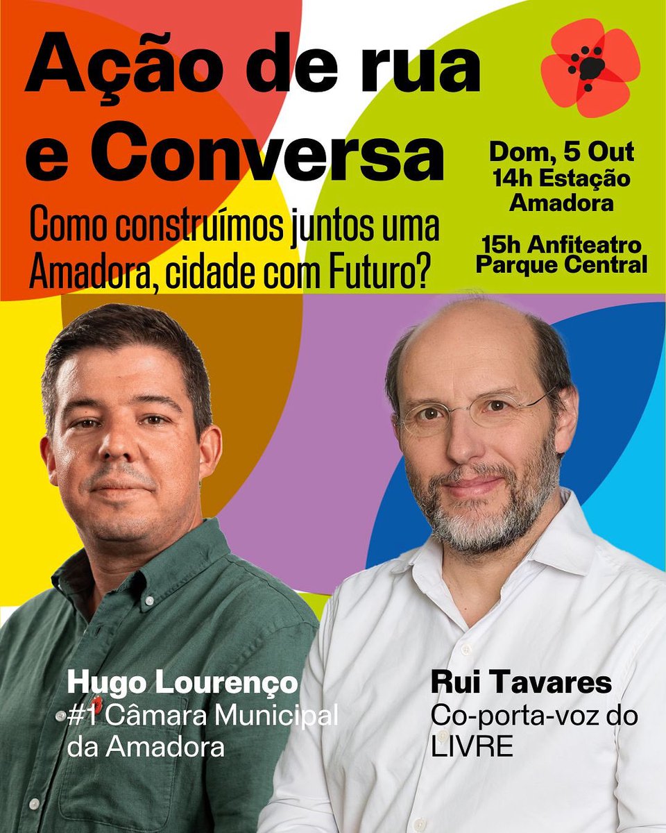 No Dia da Implantação da República, 5 de outubro, a Amadora vai receber o co-porta-voz do <a href="/LIVREpt/">LIVRE</a> <a href="/ruitavares/">rui tavares</a> para refletirmos sobre o futuro desta cidade. 

Com ele, estarão <a href="/hugoflourenco/">Hugo Lourenço</a> e Inês Amaro, cabeças de lista à Câmara Municipal da Amadora.