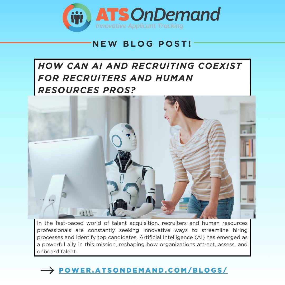 atsondemand's tweet photo. What if #AI could be your #recruiting sidekick instead of a replacement? Our new #blog reveals how AI tools are helping recruiters and HR pros work smarter—not harder. Learn more: https://t.co/LqTfDz3OBn
#ATS #SmartRecruiting #AIRecruiting #Hiring #HumanResources #HR https://t.co/loasYzpLrp