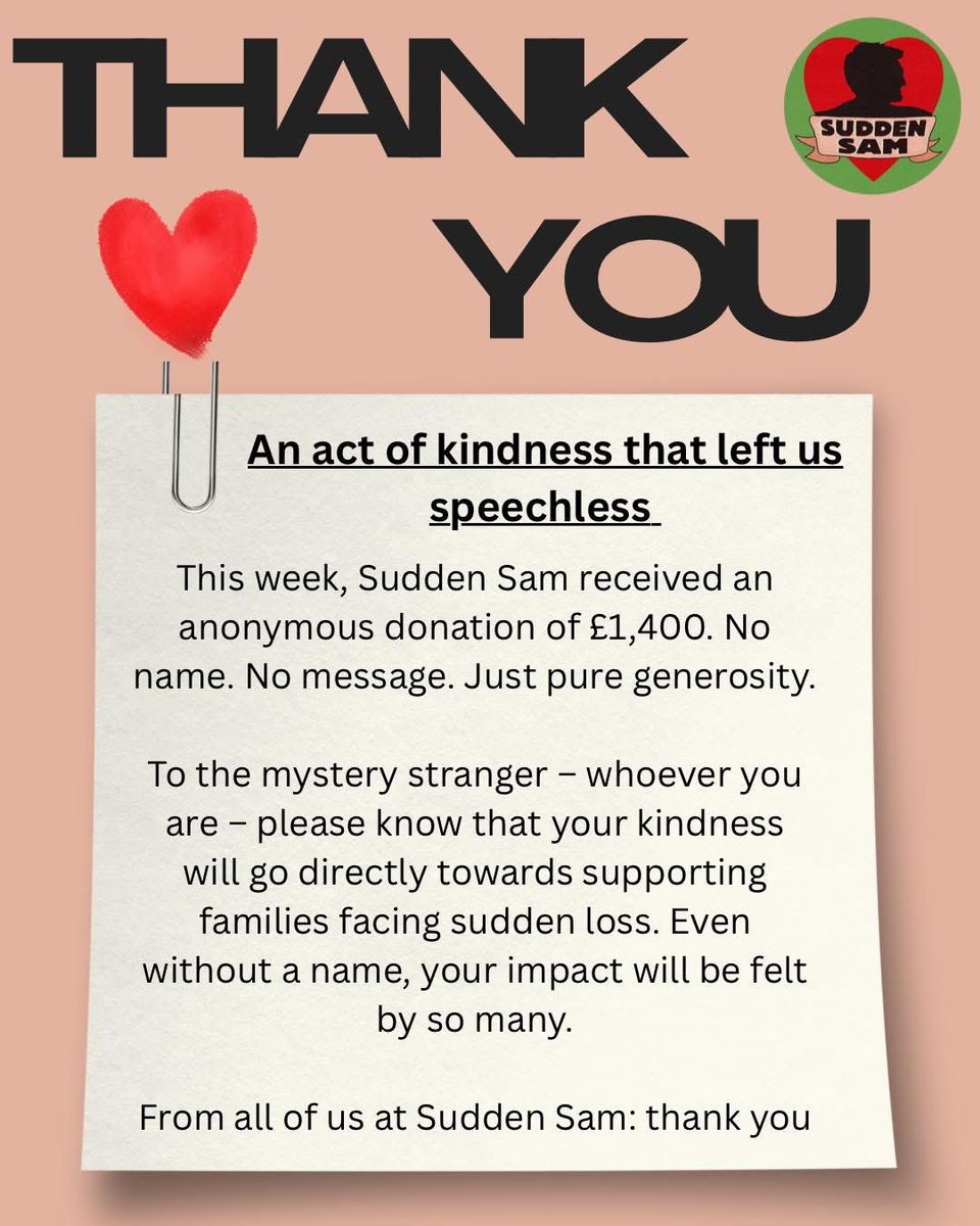 Sometimes the biggest gestures are made in silence. 

To our anonymous donor of £1,400 – your kindness will echo in every life we support. 

Thank you ❤️