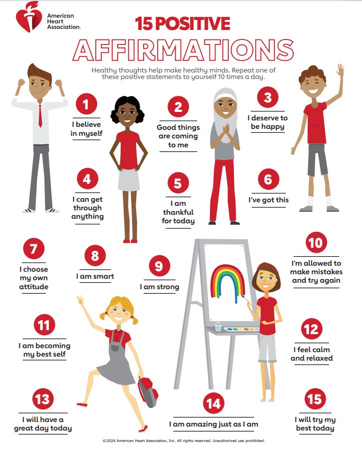 🧠🫂♥️Here are 15 Positive Affirmations for #WorldMentalHealthDay