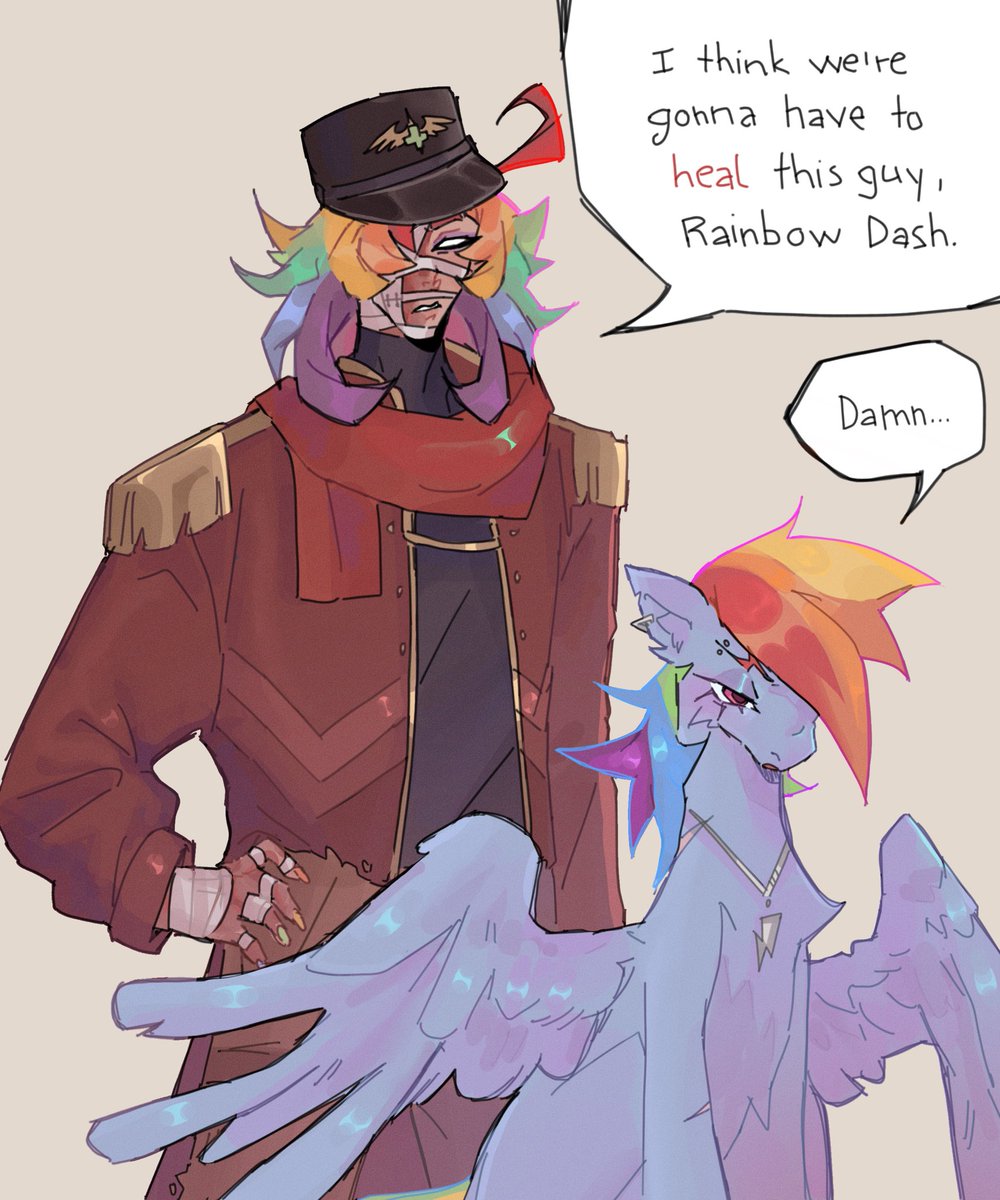 ,,Dr Rainebow reminds me of someone…”

Quick art meme for today 
#statesmp