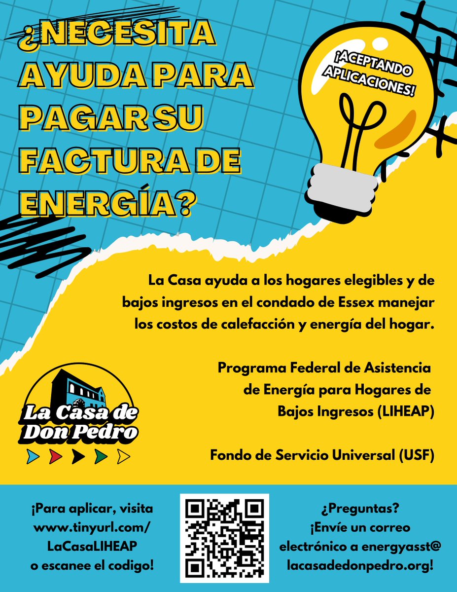 LIHEAP season is officially open again! Need help paying your utility bill? Visit tinyurl.com/LaCasaLIHEAP to see if you qualify for LIHEAP/USF assistance with La Casa de Don Pedro today!
