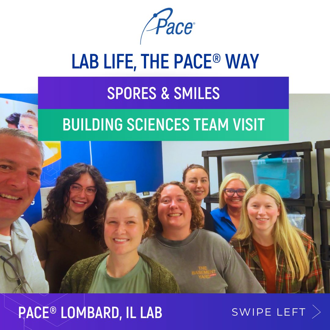 PaceLabs's tweet image. Science, spores &amp;amp; standout teamwork in Lombard 🧫
While in town for the Hospital Pharmacy Conference, Rhonda Lintner &amp;amp; Steve Strishock stopped by a Pace® lab to see the Building Sciences team in action. Swipe to see visit.
🔬ow.ly/XeT350X5Jtw

#LabLife #PaceBuildingSciences