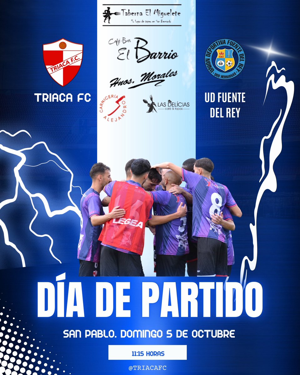 TriacaFC's tweet image. ⚔️ P A R T I D O ⚔️
Jornada 2. Triaca F.C vs U.D. Fuente del Rey. 
Triaquista, no dudes en venir, anima a tu equipo, acompaña a nuestros jugadores, arropa a esos que luchan por nuestro escudo. El fútbol es una pasión y los triaquistas sabemos lo que es portar un escudo en el ❤️