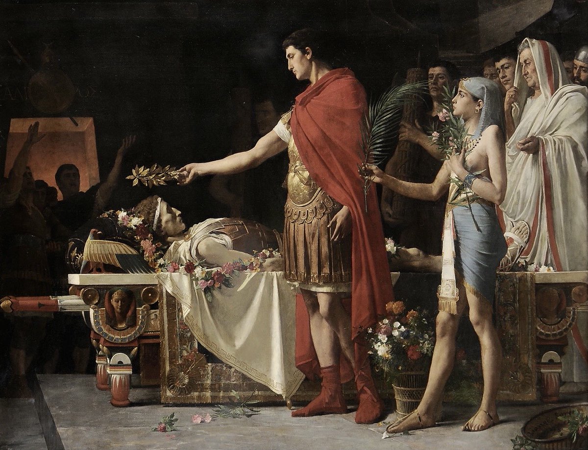 Augustus at the Tomb of Alexander
— Lionel-Noël Royer (1878)