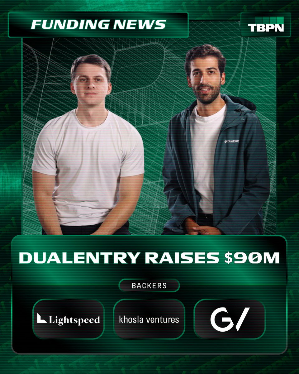 IN NEWS: <a href="/dualentry/">DualEntry</a> has raised a $90M Series A from <a href="/lightspeedvp/">Lightspeed</a>, <a href="/khoslaventures/">Khosla Ventures</a> and <a href="/GVteam/">GV</a>.

Co-founder &amp; CEO <a href="/santinestea/">Santi Nestares</a> will be joining TBPN at 1:35pm PT to break it all down.