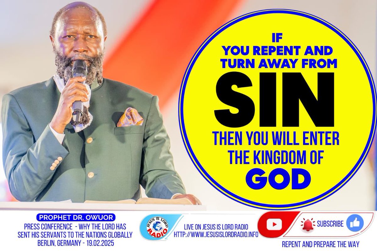 MarthaShig5271's tweet image. If you are not turning away from your sin, you will not see the kingdom of God.
#EndTimePower