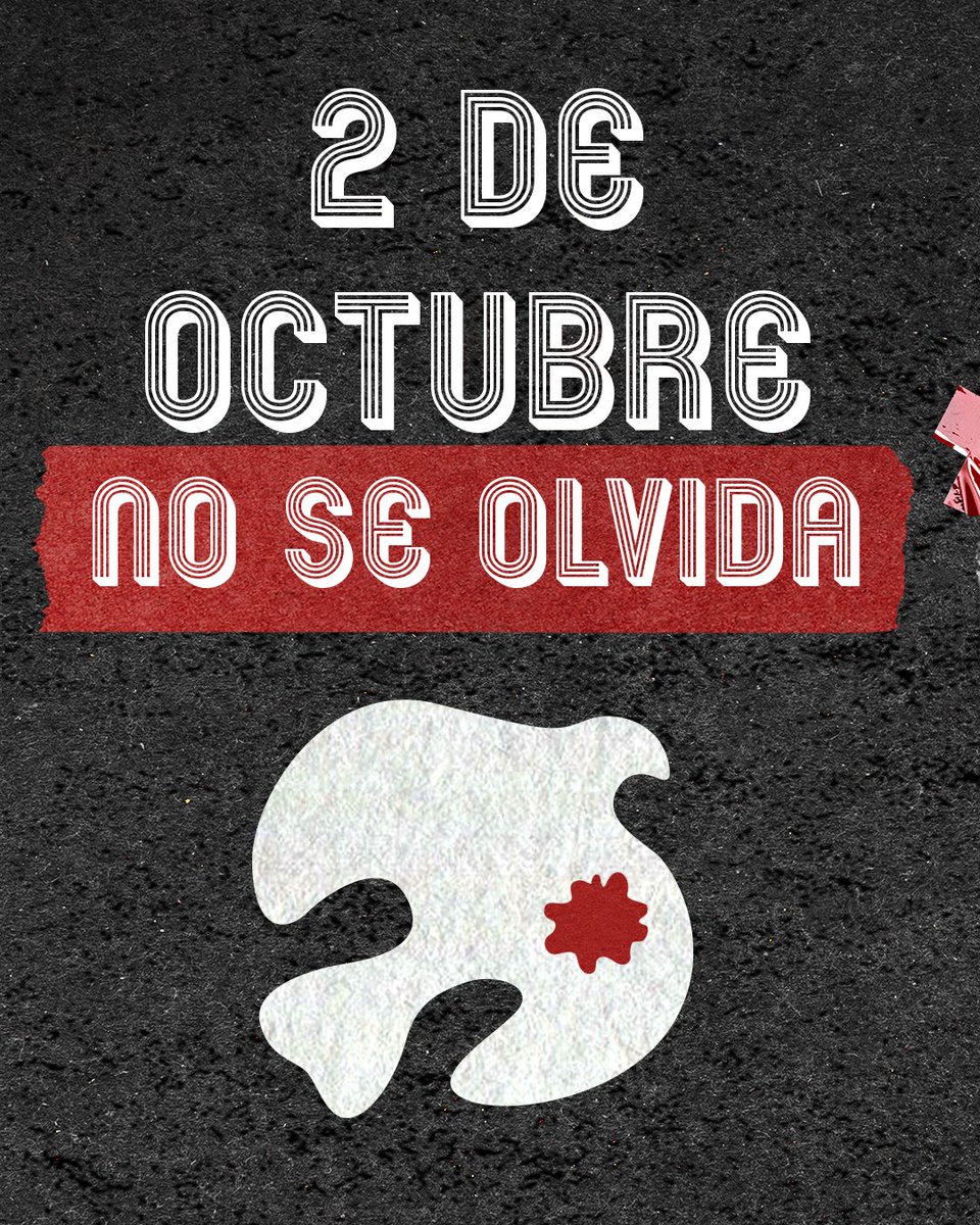 ✊🏽 "2 de octubre no se olvida"

Han pasado décadas, pero la memoria histórica y el eco del movimiento estudiantil de 1968 siguen vivos. 
La masacre de estudiantes ocurrida ese día, es una radiografía del estado de injusticia, del malestar social y del régimen autoritario