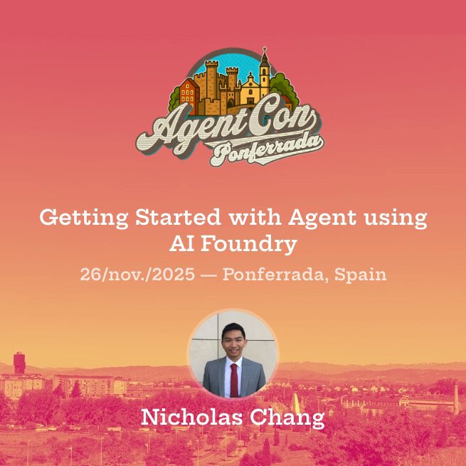 Excited to share that my session has been accepted for #AgentCon Ponferrada in Spain this November! It’s shaping up to be another busy month, but all fun.

Join us in Ponferrada: Sign up + explore sponsorships
globalai.community/chapters/ponfe…

Can’t wait to meet the Spanish and European