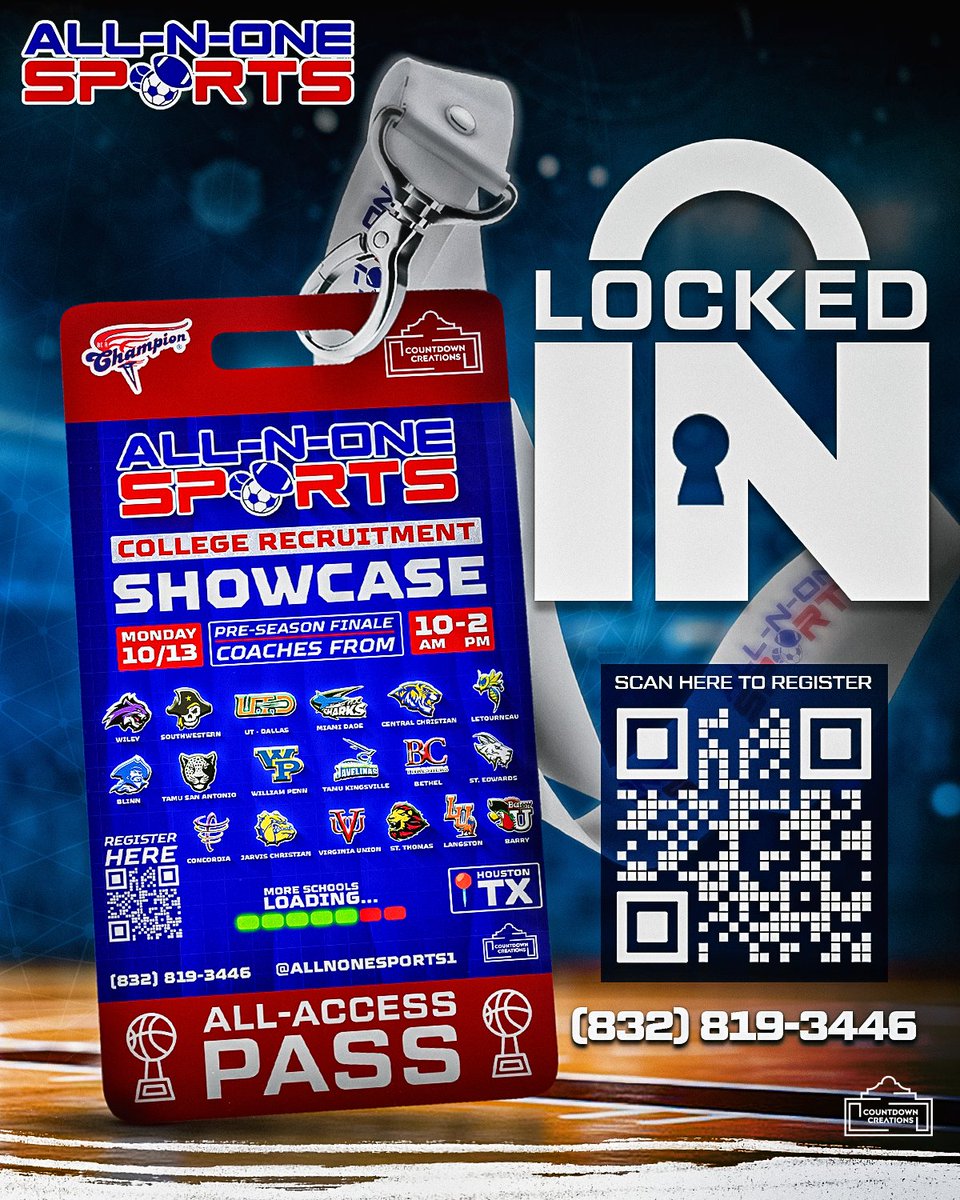 Champion Athletes Academy (@bacchampionath) on Twitter photo π LOCKED IN π
Hayden Woodbury (<a href="/HaydenWoodbury/">Hayden Woodbury</a>) is locked in for the <a href="/AllNOneSports1/">All-N-One Sports Services</a> College Recruitment Showcase: Pre-Season Finale!
π 2027
π 6β6
π Fort Bend Christian Academy (<a href="/FBCAathletics/">Fort Bend Christian Academy Athletics</a>)
π Register: qrco.de/Oct_13 π LOCKED IN π
Hayden Woodbury (<a href="/HaydenWoodbury/">Hayden Woodbury</a>) is locked in for the <a href="/AllNOneSports1/">All-N-One Sports Services</a> College Recruitment Showcase: Pre-Season Finale!
π 2027
π 6β6
π Fort Bend Christian Academy (<a href="/FBCAathletics/">Fort Bend Christian Academy Athletics</a>)
π Register: qrco.de/Oct_13
