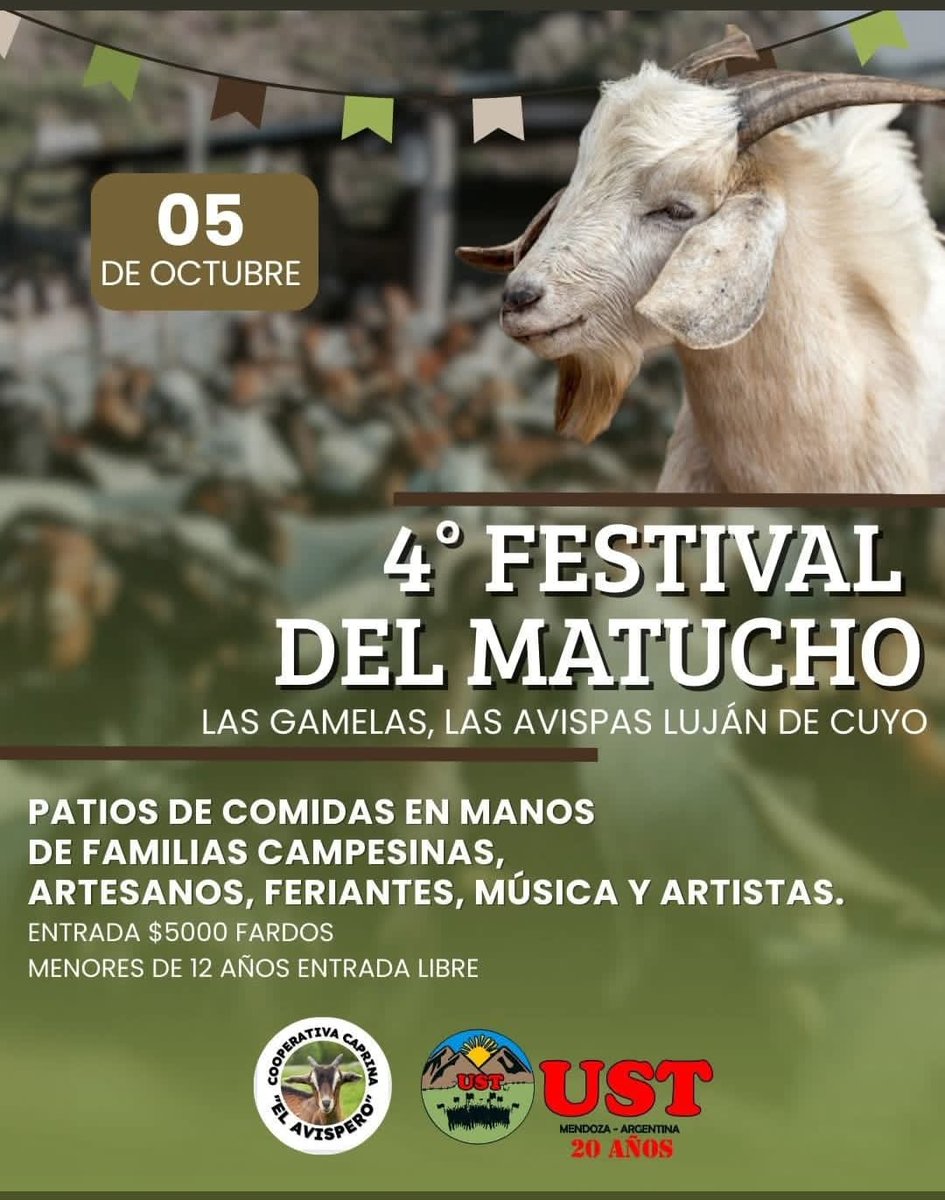 scalcopaloma's tweet photo. Declaramos de interés departamental la nueva edición del querido Festival del Matucho, 

¡Están todos invitados!🥰
Nos encontramos en este gran plan para el domingo 👏👏 https://t.co/2to0Lf9NWT