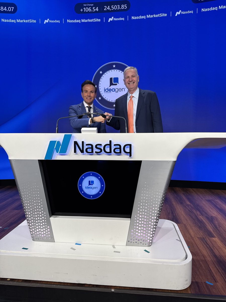 Closing out the day at the NASDAQ! Honored to ring the bell in NYC alongside George Sifakis, CEO of <a href="/Ideagen_/">Ideagen</a>  Global &amp; former Director of the U.S. Office of Public Engagement. A milestone moment on September 26, 2025!