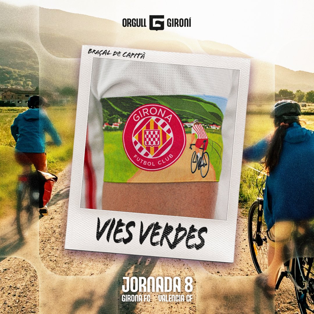 🔜 El Girona FC lluirà aquest dissabte el braçal de Vies Verdes.

🤩 Més de 200 km de suaus desnivells per antigues vies de tren, entre paisatges naturals i pobles amb encant, lluny del trànsit.

🔗 botiga.gironafc.cat/producte/braca…