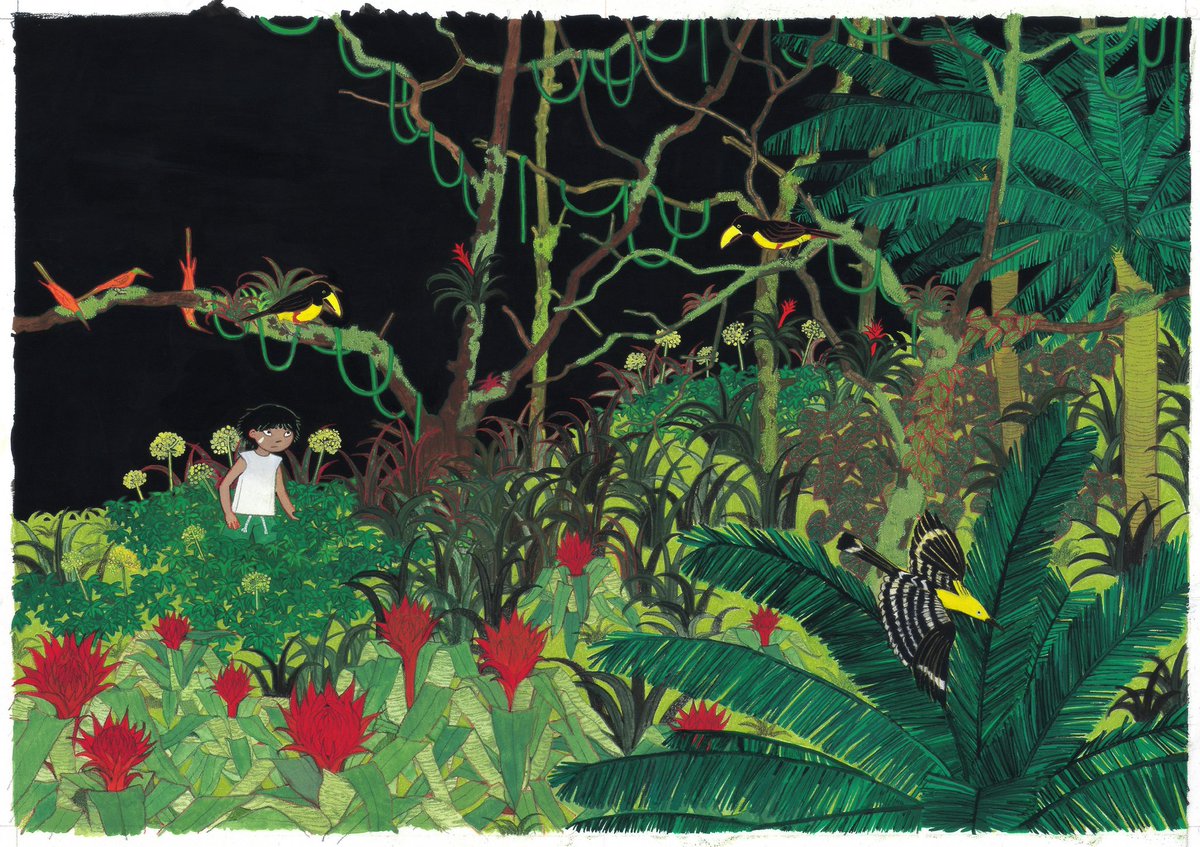 chaewan__01's tweet image. &amp;lt;백만마리 원숭이&amp;gt; 그림책 작업물들 중 일부
Extraits de travaux pour le livre illustré « Un million de singes »