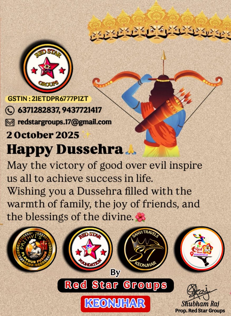 redstargroups's tweet photo. #happydussehra2025 https://t.co/wnr81EYoRj