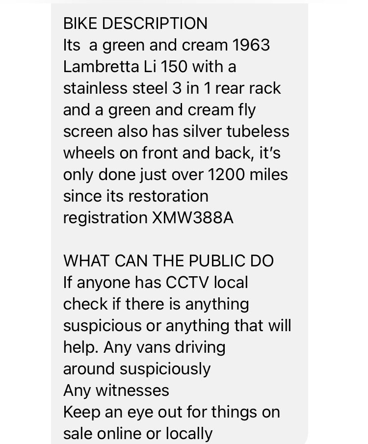 This man put in lot of time and love putting this scooter together if you can help please do .