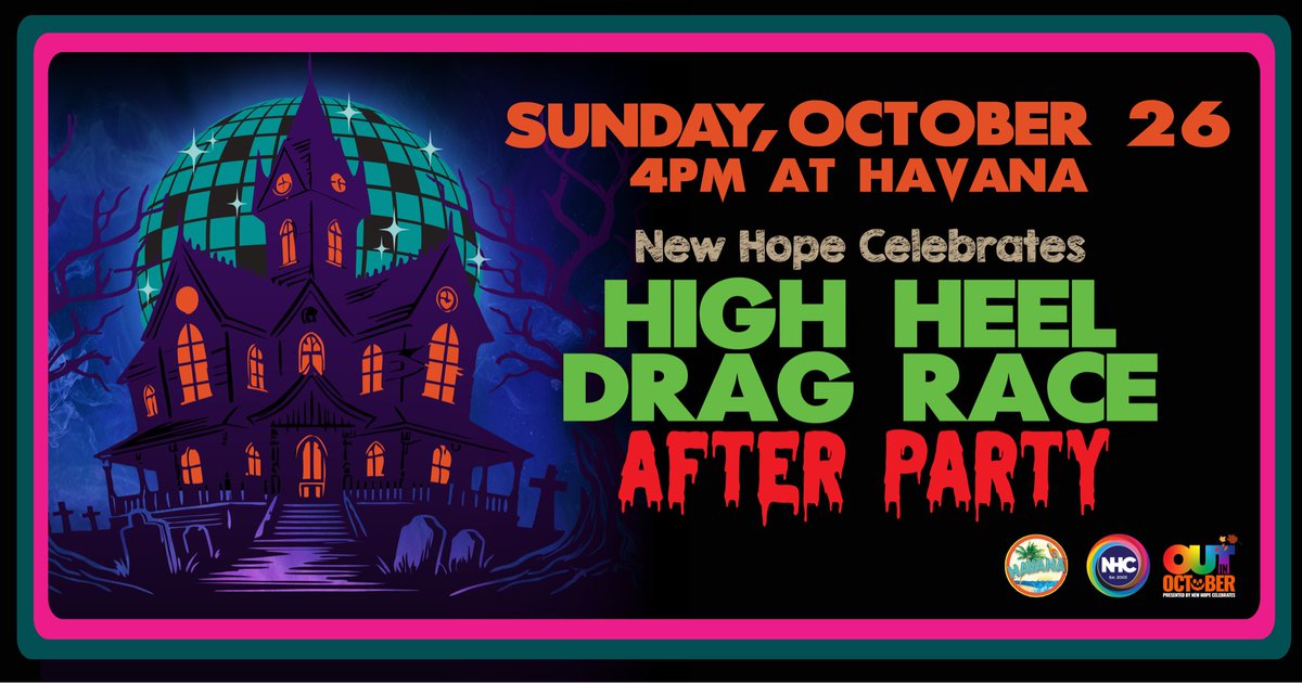 After the #HighHeelDragRace, keep the party going 🎊

Join Miss NHC 2025 <a href="/TheAsiaMonroe/">Asia-Monroe</a> &amp; Mr. NHC 2025 Ricky Suave for the official #AfterParty 💃🕺

$10 suggested donation at supports #NewHopeCelebrate &amp; Pride 2026 💖

RSVP: facebook.com/share/17BUXQFK…

#OUTinOctober