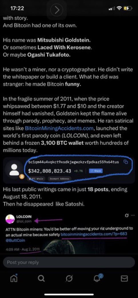 winmewn's tweet image. Mitsubishi Goldstein’s wallet is ACTIVE!!! 
HE IS WITH US!

He is the man with $350,000,000 in $BTC that owns the original @lol_coin handle! He last received more $BTC January 1, 2025. 
He holds 2889+ $BTC!!🤑

MITSUBISHI, 
IF YOU’RE SEEING THIS GIVE #LOLCOIN A LITTLE NOD! LET US…
