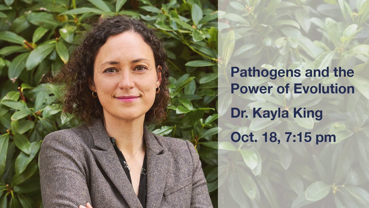 #UBC evolutionary ecologist Dr. Kayla King is giving a public lecture: Pathogens and the Power of Evolution

Oct. 18, 7:15 pm | P.A. Woodward Instructional Resources Centre, UBC Vancouver. 
<a href="/UBCMicroImmuno/">UBC Dept of Microbiology and Immunology</a> <a href="/ZoologyUBC/">UBC Zoology</a> 
More info: globalreportingcentre.org/vancouver-inst…