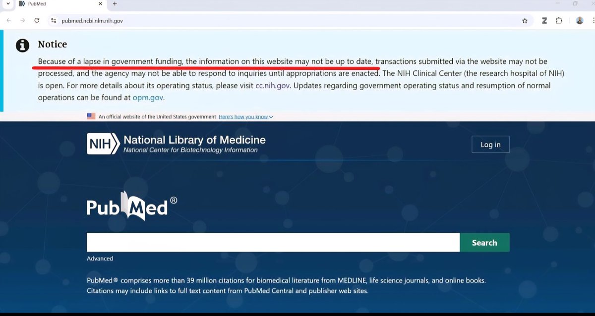 Rajkumarrtor's tweet image. The U.S. government has stopped funding for #pubmed, which is a big setback for the medical research community. No further updates in #pubmed

#Research #Academic #openaccess #database  @PubTrend @OpenAccess_se