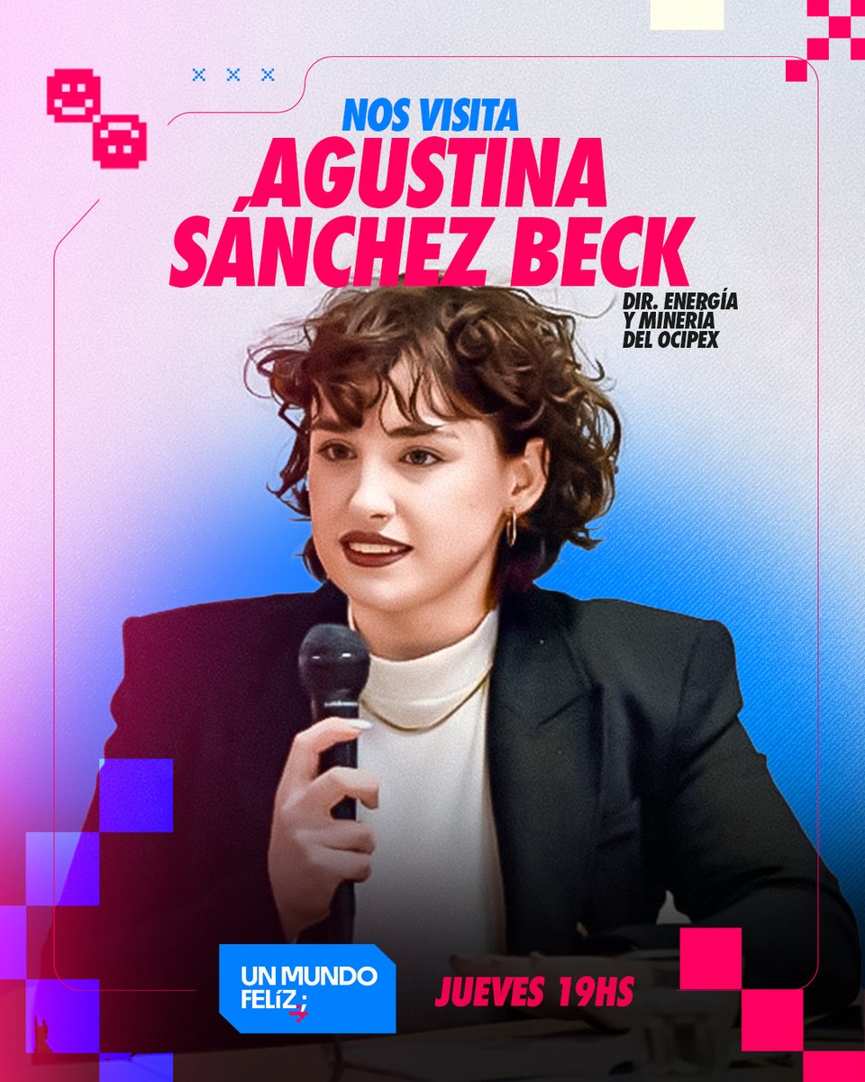 Hoy en #UnMundoFeliz vamos a hablar de Energía Argentina con Agustina Sánchez Beck, directora de energía y minería de <a href="/OCIPEx_arg/">OCIPEx</a>
A las 19, como todos los jueves, con <a href="/gonzalofinlez/">Gonzalo Finlez</a> y <a href="/FerRamal/">Fer Ramal</a>