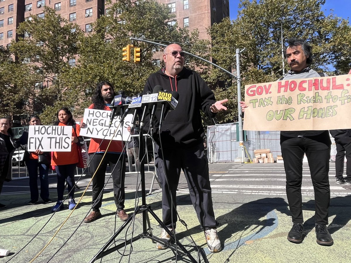 A day after the corner of their building blew off in a gas explosion, Mitchel house residents and NYCC protested <a href="/GovKathyHochul/">Governor Kathy Hochul</a> neglect of public housing.

<a href="/GustavoRiveraNY/">Gustavo Rivera</a> <a href="/sarahana/">Sarahana Shrestha</a>’s #LivableNY act would fix it: overhaul
and fix <a href="/NYCHA/">NYCHA</a> and eliminate dangerous gas. #TaxTheRich