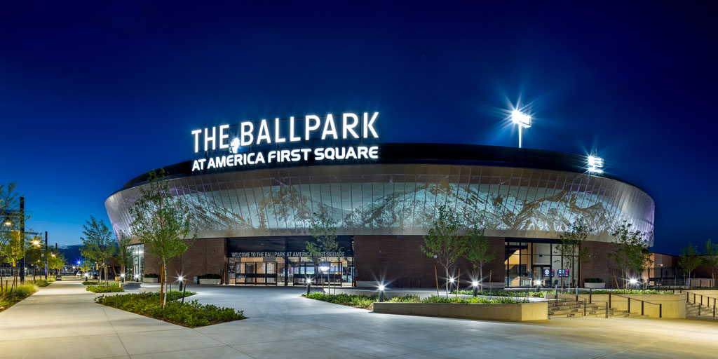 MillerSportsEnt's tweet photo. The Salt Lake Bees completed their inaugural season at The Ballpark at America First Square. Developed by @LHMRealEstate and Miller Sports + Entertainment and designed by @HOKNetwork, the 8,000-capacity ballpark opened April 8, 2025.

Read more at https://t.co/yv3eRqeGVg. https://t.co/5VBnq3gDAE