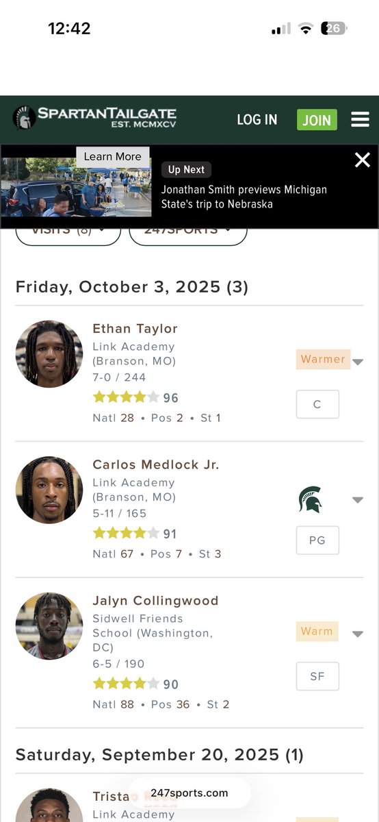 Ethan Taylor and Jalyn Collingwood YOU are Michigan State Spartans. Last year Jordan Scott and Cam Ward were both visiting for Campout, you can do the rest.