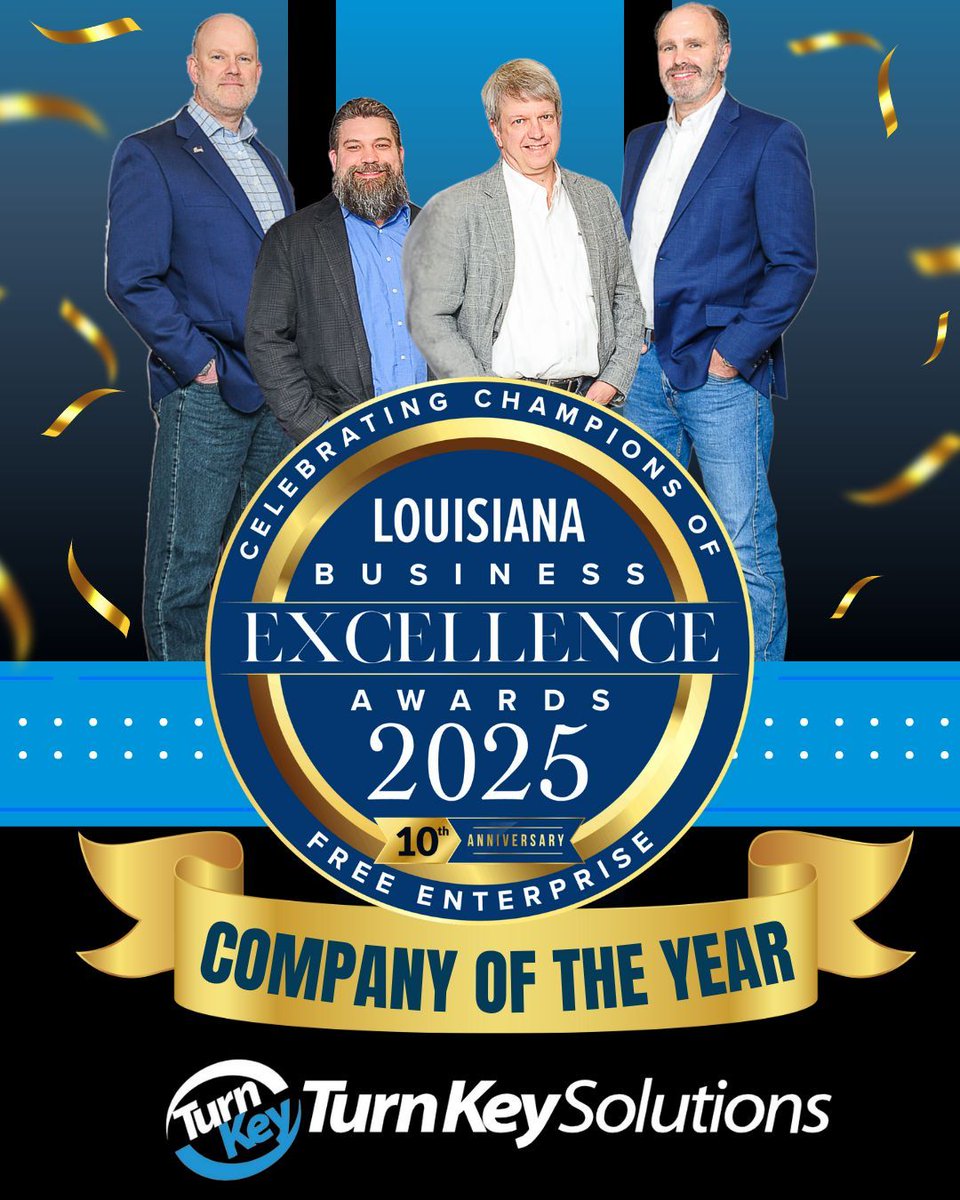 TKSLLC's tweet image. We are honored to be named Company of the Year by the LABI at the 2025 Louisiana Business Excellence Awards. Thank you to LABI, our clients, and every #TKS team member for making this possible. #CompanyOfTheYear #TurnKeySolutions #BusinessExcellence buff.ly/OQXbEyF