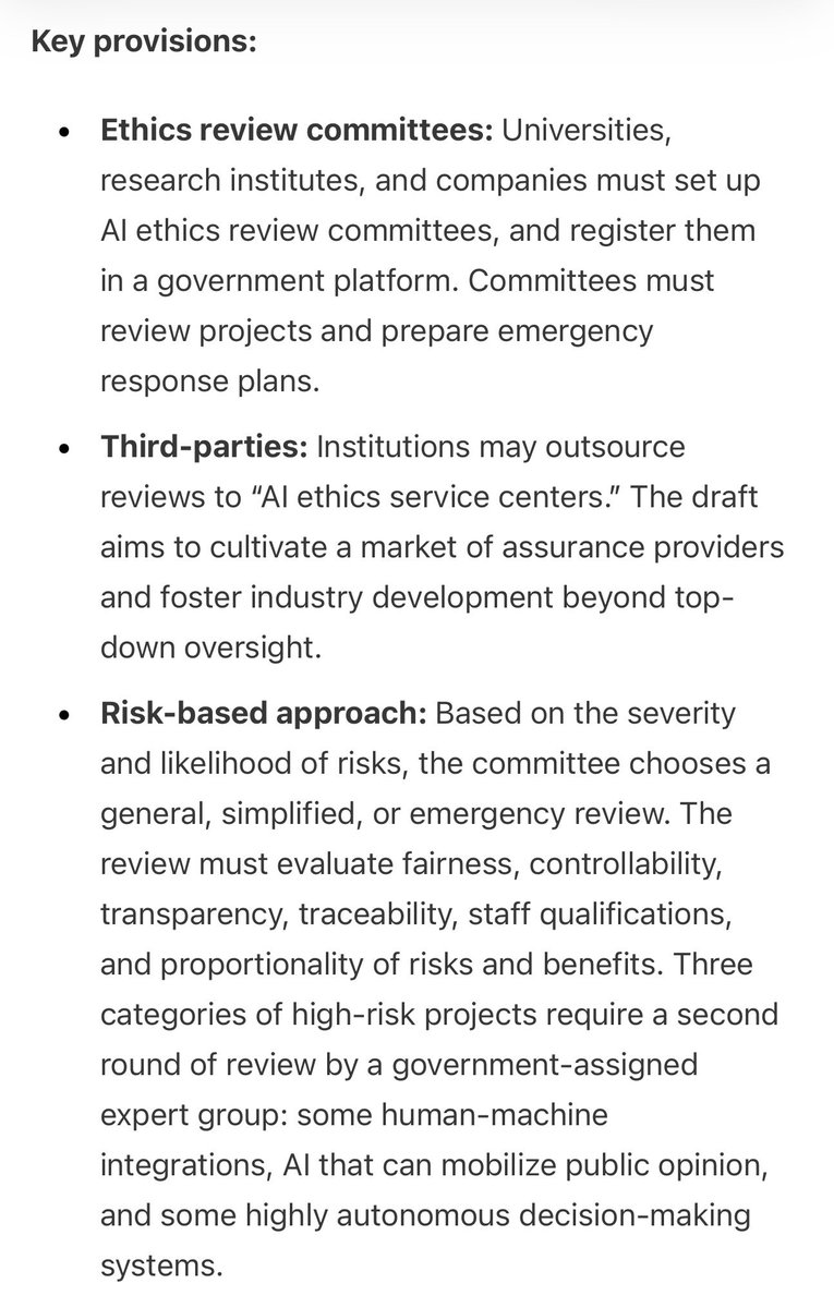 deanwball's tweet image. A lot of people seem to implicitly assume that China is going with an entirely libertarian approach to AI regulation, which would be weird given that they are an authoritarian country.

Does this look like a libertarian AI policy regime to you?