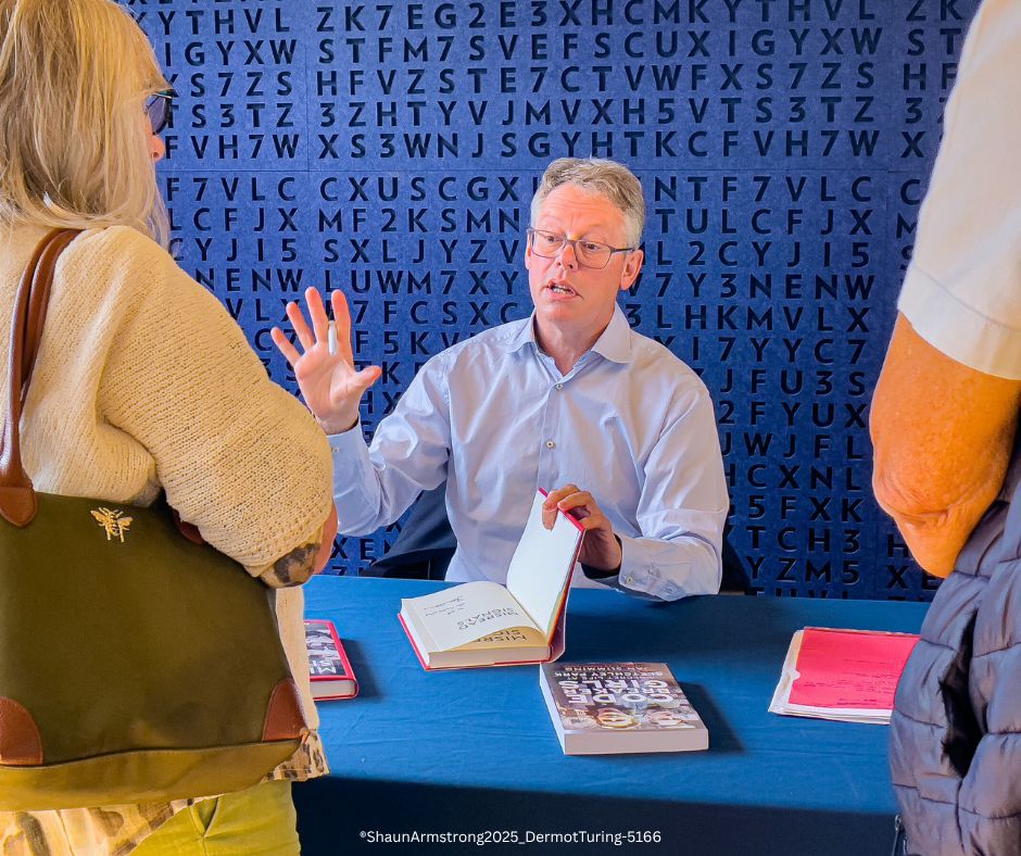 TheHistoryPress's tweet image. Dermot Turing and @thespyhistorian were in conversation at @bletchleypark, the historic home of #WWII #codebreaking.📢📕 A huge thank you to #BletchleyPark, Claire Hubbard-Hall, and everyone who joined us! It was a wonderful event! buff.ly/mzHwbQf #nonfictionbooks