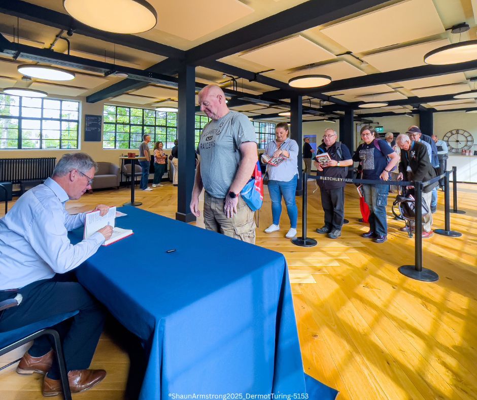 TheHistoryPress's tweet image. Dermot Turing and @thespyhistorian were in conversation at @bletchleypark, the historic home of #WWII #codebreaking.📢📕 A huge thank you to #BletchleyPark, Claire Hubbard-Hall, and everyone who joined us! It was a wonderful event! buff.ly/mzHwbQf #nonfictionbooks