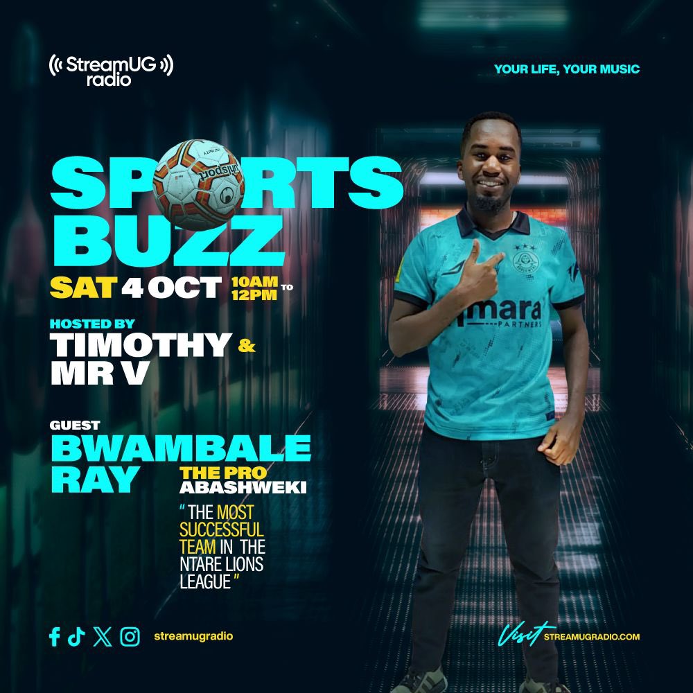 🎙 This Saturday, our very own PRO <a href="/_Bray_95/">Born Ready, CIM</a> takes the mic on #SportsBuzz with Timothy Mr V! From 10am to 2pm, tune in for the roar behind Abashweki ahead of <a href="/ntare_league/">Ntare Lions League</a> SN 16. 

We speak. We lead. We AURA. We roar! 🦁🔥
#OmushwekiTiMuntu #NLLXVI