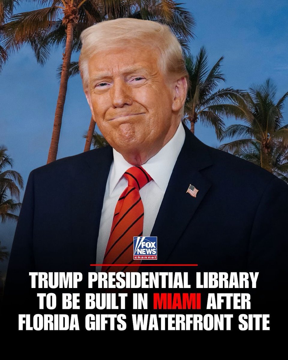 FoxNews's tweet image. LEGACY LANDMARK: Florida gifts President Trump a prime Miami waterfront piece of real estate to call his future presidential library home.