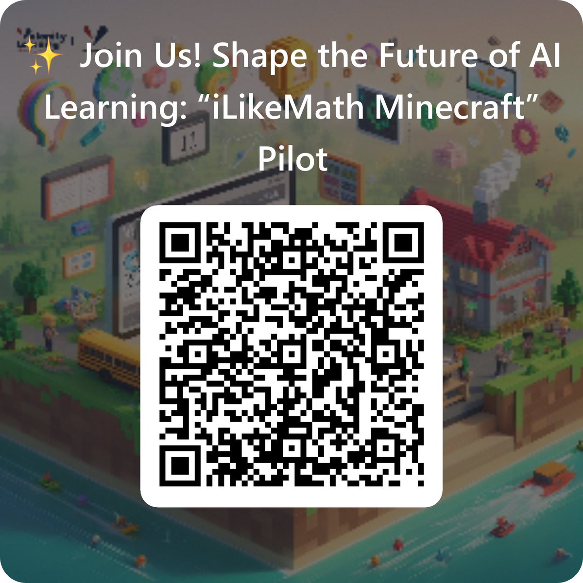 We’re live! 🚀 JSC is proud to join <a href="/CSforALL/">CSforALL</a> <a href="/CodeDotOrg/">Cody Diliberto</a> + 100+ partners in the global #HourOfAI 🌍

Our contribution → iLikeMath <a href="/Minecraft/">Minecraft</a> Pilot 🕹️📐
💡 Educators: Join here → forms.cloud.microsoft/r/mvEUHZxuGF
Learn more → hourofai.org