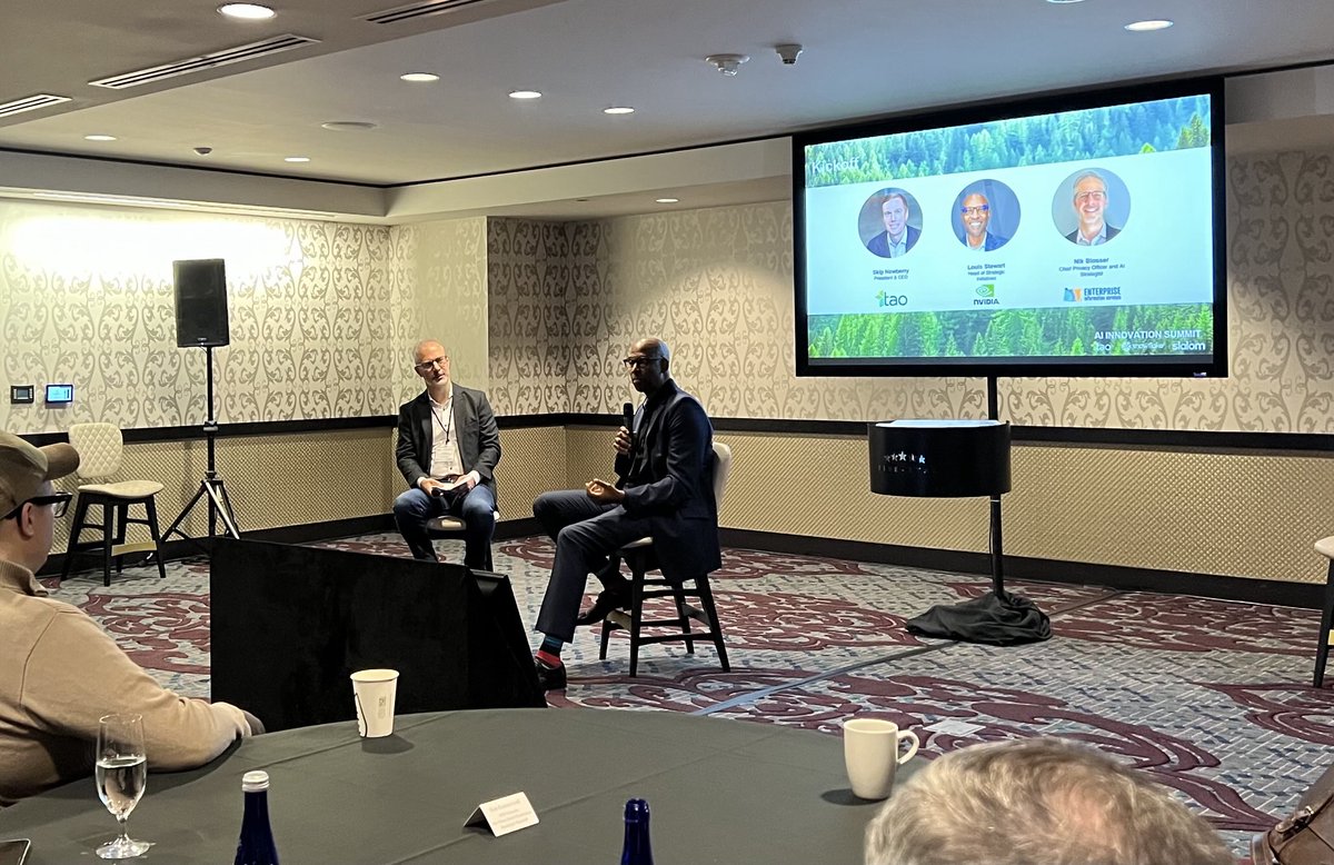 At Portland #AIinnovationSummit hearing from Louis Stewart about ⁦<a href="/nvidia/">NVIDIA</a>⁩ strategic initiatives - mission first approach to AI, lots of public sector involvement ⁦<a href="/Intellyx/">Intellyx</a>⁩