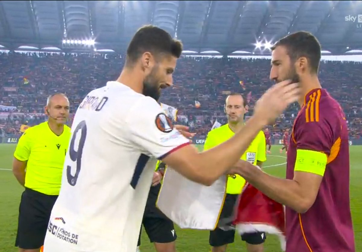 Giroud - “I had to touch Cristante to make sure he was human like us.”