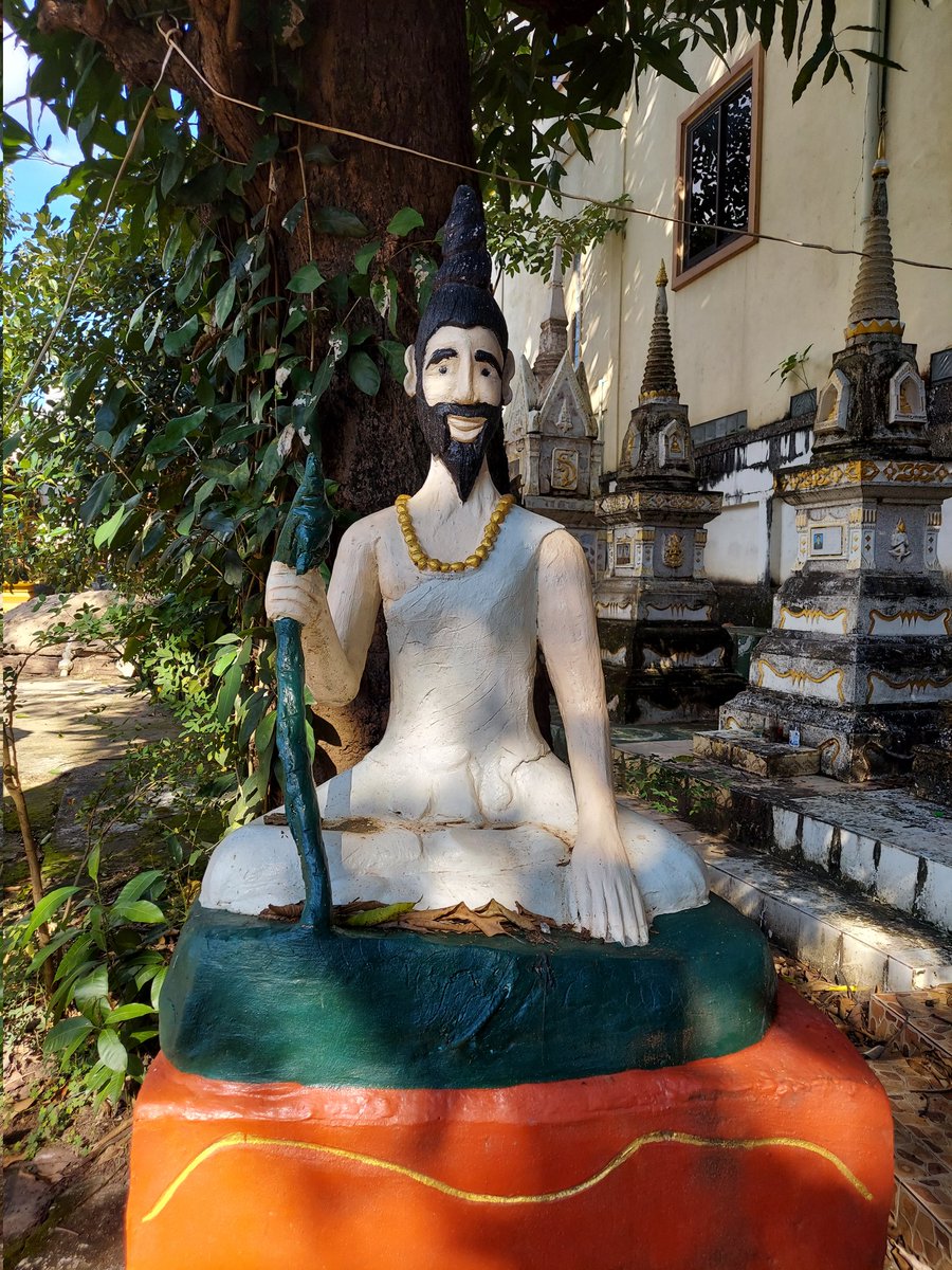 In #Vientiane Laos today, found this guy at a temple.

Any Buddhists wanna clue us in?