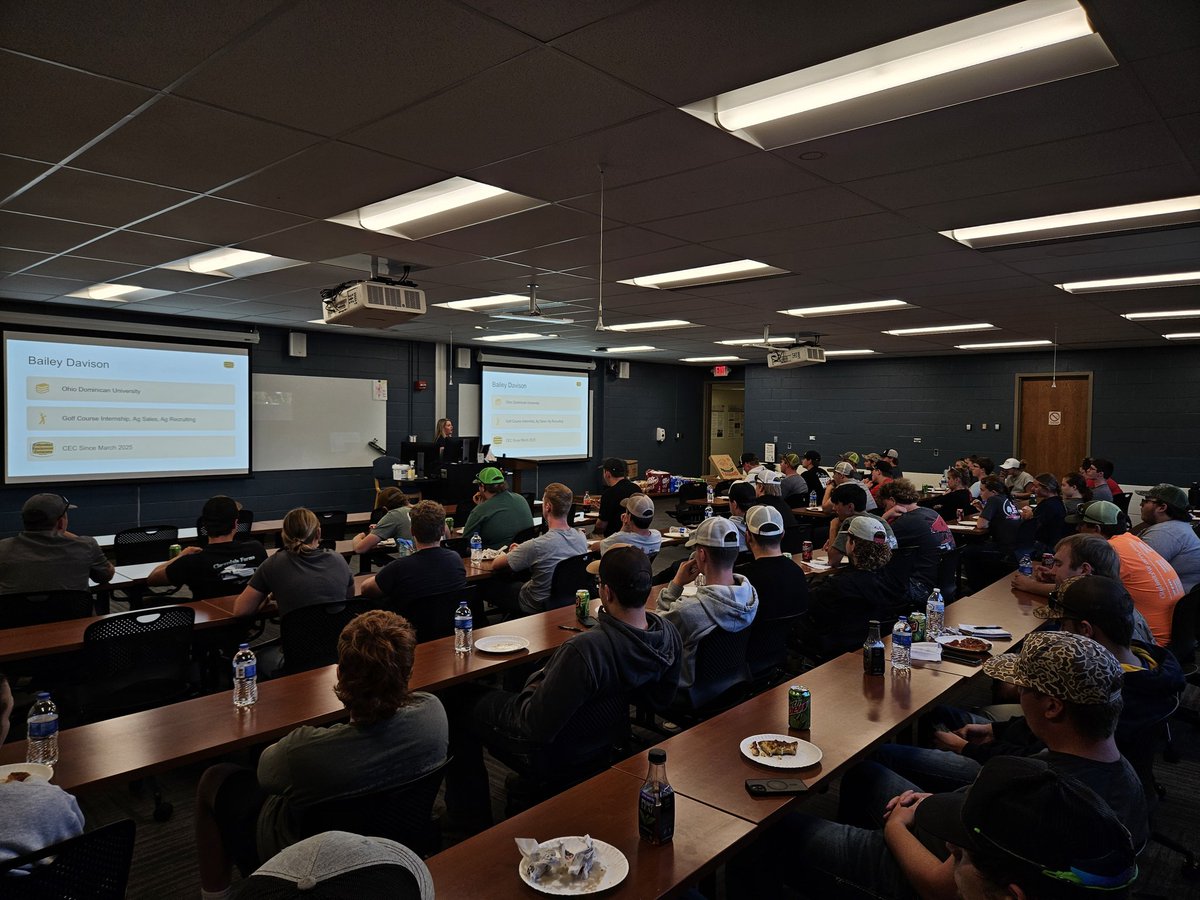 ForrestLang78's tweet image. Over 50 @CFAES_OSU students @osuati showed up to hear from Bailey with @ColumbusEquip last night! She talked about company history, current footprint, and career/internship opportunities across their many divisions!
#OhioState #CFAES #ATI #OSU