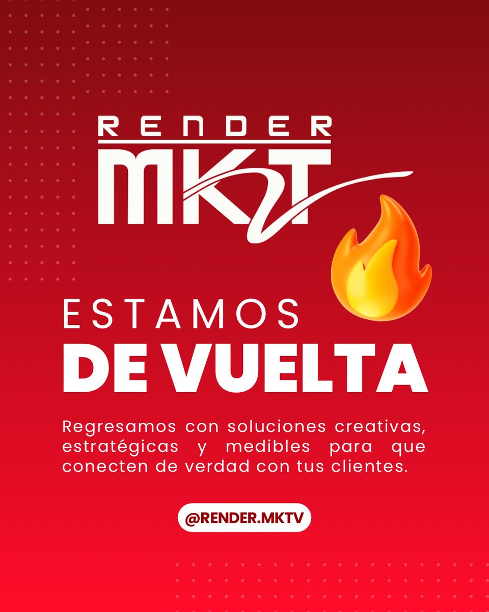 InnovaserMKT's tweet photo. En Render Marketing retomamos nuestras redes con una visión renovada y una propuesta aún más completa para tu marca.

#RenderMarketing #TradeMarketing #EstrategiaQueVende #MarketingCreativo #Regresamos https://t.co/k9LL8ShDZG