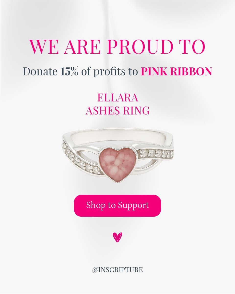 Since October is Breast Cancer Awareness Month, we wanted to do something important and partner with the incredible Pink Ribbon Foundation. 💗

inscripture.com/shop/ellara-as…

#pinkribbonfoundation #breastcancerawareness #breastcancerawarenessmonth #ashesring