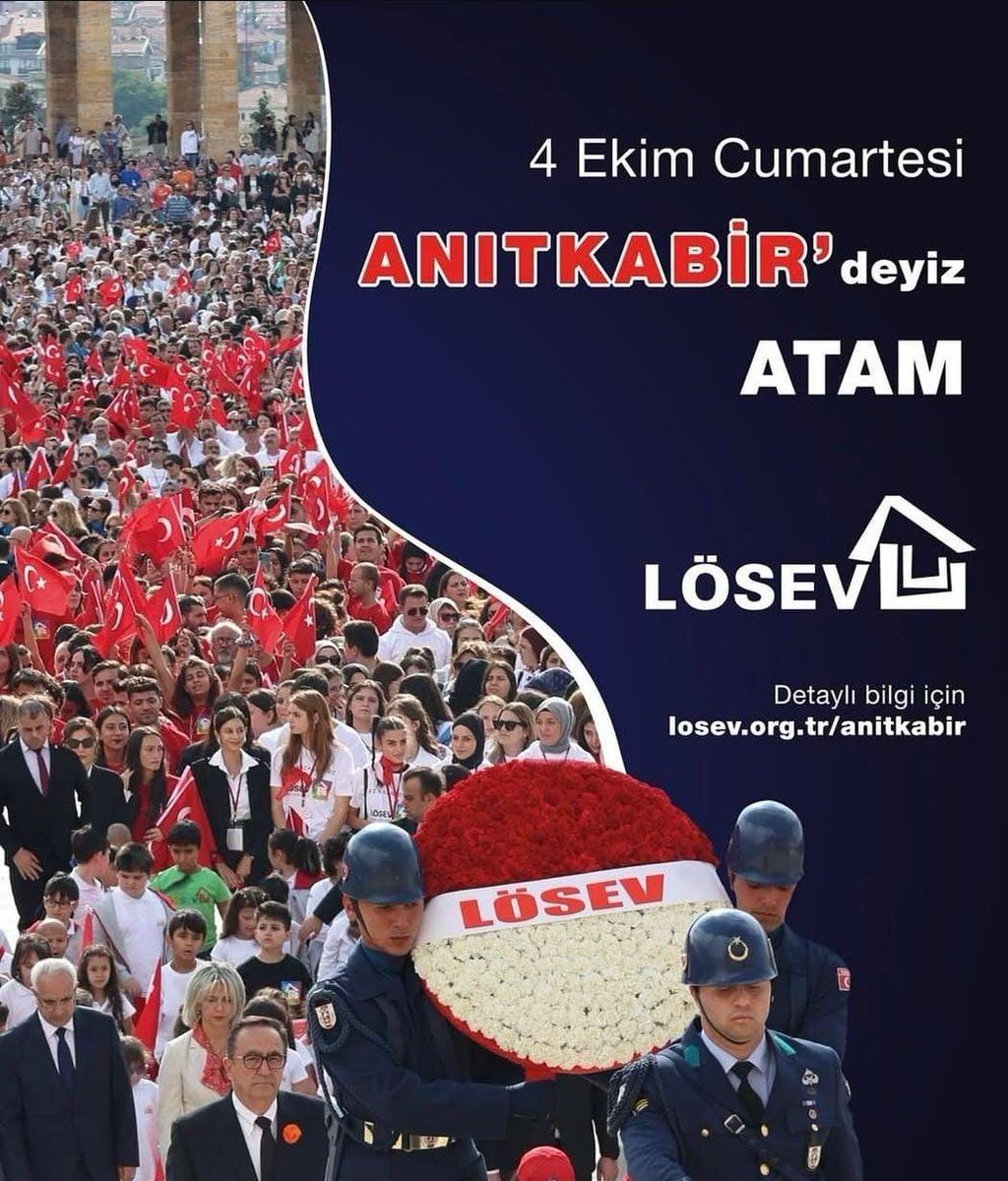 4 Ekim'de yine Anıtkabirde tek yürek oluyoruz lösev kurucusu saygı değer dr. <a href="/ustunezer/">Dr. Üstün EZER</a> hocamızın önderliğinde ve değerli milyonlarca gönüllü kalplerle ile birlikte Anıtkabirde atamızın huzurunda olacağız 🫶🏻🧡
#4EkimdeLÖSEVleANITKABİRde
<a href="/losev1998/">LÖSEV</a> 
<a href="/ustunezer/">Dr. Üstün EZER</a> 
<a href="/hulya_unver/">Hülya ÜNVER</a>