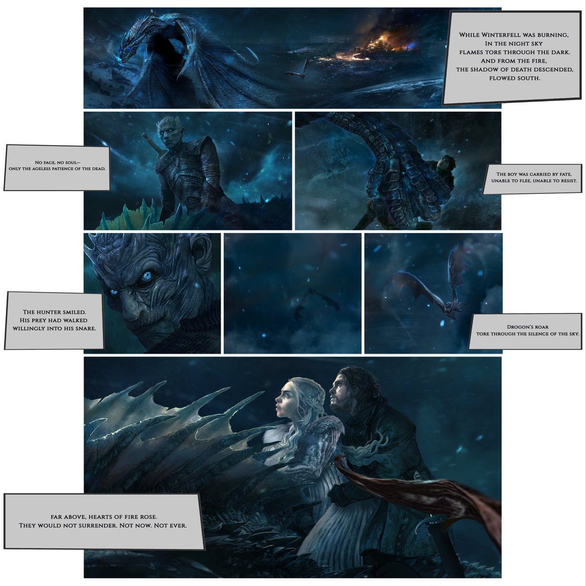 ertacaltinoz's tweet photo. 🧵“The Long Night- Part II”
🔥 Episode One: “YOU WILL FLY”🔥

Winter burns.
Shadows carve the sky.
The hunter smiles.
The prey ascends.

But fire will not kneel.
Not now. Not ever.

⚔️ The song is not yet over.

#GameOfThrones #YouWillFly #EpicFantasy #DarkFantasy #ComicArt #WinterIsComing