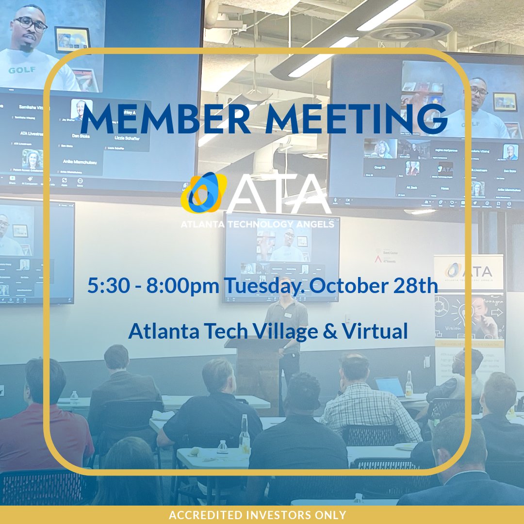 [REGISTER NOW] Join us in the room or via zoom!  Are you an accredited investor wanting to learn more about #investing in #startups in the #Atlanta #technology community?   REGISTER NOW! First-time guests only. USE PROMO CODE: firsttimeguest2025. eventbrite.com/e/175123812336…