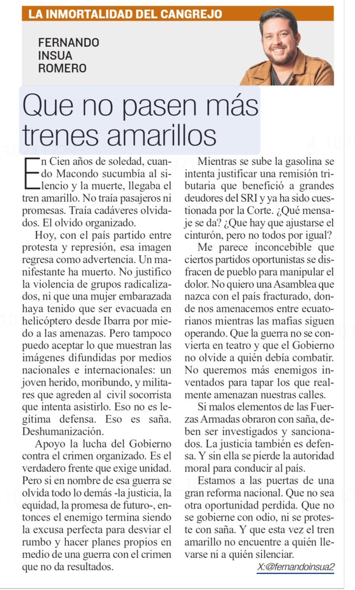 Un saludo, mi columna de hoy en <a href="/Expresoec/">Diario Expreso</a>